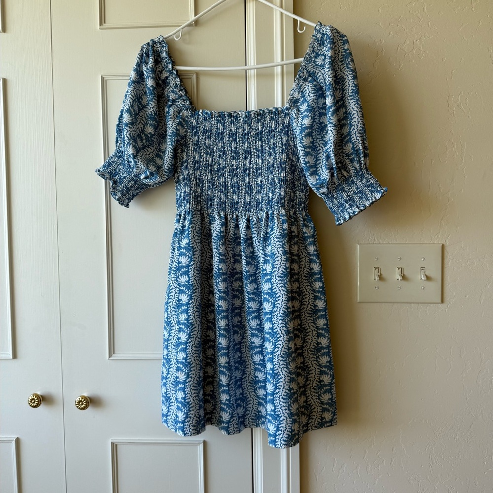 Hill House Blue Puff-Sleeve Mini Dress - Picture 3 of 6